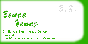 bence hencz business card